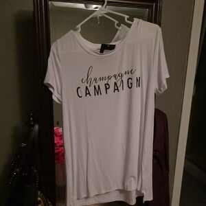 Fashion Nova White Graphic Tee - Champagne Campaign